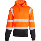 Supertouch Orange/Navy Hi Vis Two Tone Hooded Sweatshirt
