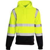 Supertouch Yellow/Navy Hi Vis Two Tone Hooded Sweatshirt