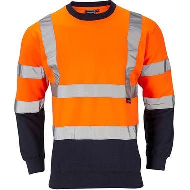 Supertouch Orange/Navy Hi Vis Two Tone Sweatshirt