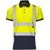 Supertouch Yellow/Navy Hi-Vis Two Tone Polo Shirt