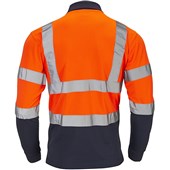 Supertouch Orange/Navy Hi-Vis Two Tone Long Sleeve Polo Shirt
