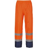 Portwest H444 Orange/Navy Two Tone Waterproof Hi Vis Rain Trouser