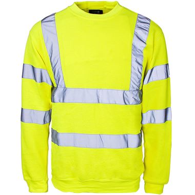 Supertouch Yellow Hi Vis Polycotton Sweatshirt