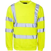 Supertouch Yellow Hi Vis Polycotton Sweatshirt