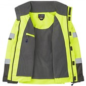 Leo Workwear Bickington Yellow EcoViz 4K Superior Fleece Lined Waterproof Hi Vis Bomber Jacket