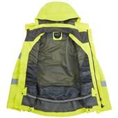 Leo Workwear Exmoor EcoViz 15K Performance Mesh Lined Breathable Waterproof Hi Vis Jacket
