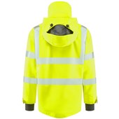 Leo Workwear Dartmoor Yellow EcoViz 15K Mesh Lined Waterproof Breathable Hi Vis Bomber Jacket