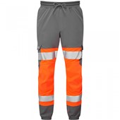 Leo Workwear Hawkridge Orange EcoViz 4X Stretch Hi Vis Jog Trouser