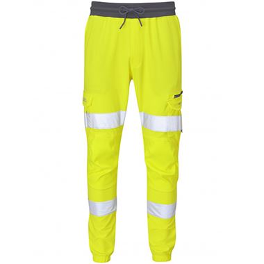 Leo Workwear Hawkridge Yellow EcoViz 4X Stretch Hi Vis Jog Trouser