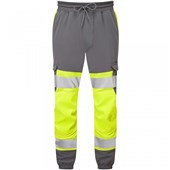 Leo Workwear Hawkridge Yellow EcoViz 4X Stretch Hi Vis Jog Trouser
