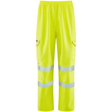 Leo Workwear Instow Yellow LTEC 15K Waterproof Breathable Hi Vis Cargo Trouser