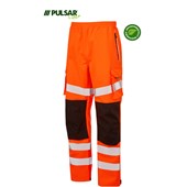Pulsar Life LFE907 Rail Orange GRS Recycled Waterproof Hi Vis Overtrouser
