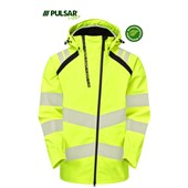 Pulsar Life LFE909 Yellow GRS Recycled Waterproof Breathable Hi Vis Shell Jacket
