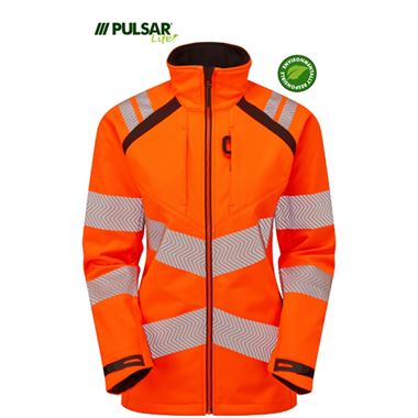Pulsar Life LFE916 Rail Orange GRS Recycled Hi Vis Softshell Jacket
