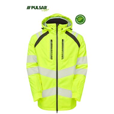 Pulsar Life LFE918 Yellow GRS Recycled Insulated Waterproof Hi Vis Jacket