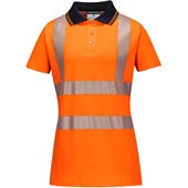 Portwest LW72 Orange Womens Hi Vis Polo Shirt