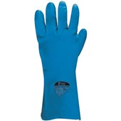 Polyco Nitri-Tech III Lite 94 Blue Flock Lined Nitrile Chemical Resistant Gauntlet 33cm