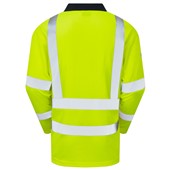 Leo Workwear Swimbridge Yellow EcoViz Comfort Long Sleeve Hi Vis Polo Shirt  