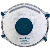 Portwest P223 Nuisnace Odour FFP2 Valved Carbon Layer Disposable Masks (Pack 10)