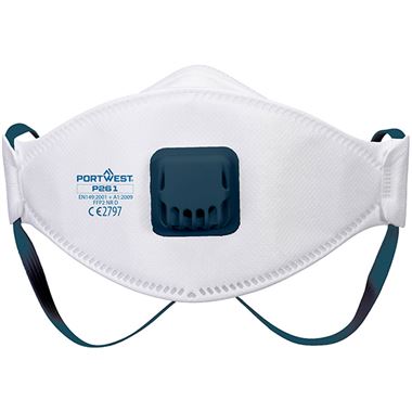 Portwest P261 Trifold FFP2 Valved Dolomite Fold Flat Disposable Masks (Pack 10)