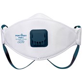 Portwest P261 Trifold FFP2 Valved Dolomite Fold Flat Disposable Masks (Pack 10)