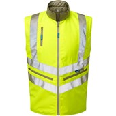 Pulsar P422-R Yellow GRS Recycled Waterproof Sleeved Hi Vis Bodywarmer