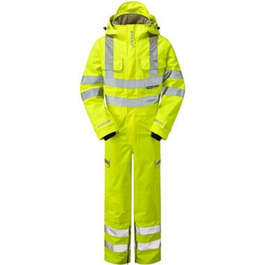 Pulsar P522-R Yellow GRS Recycled Foul Weather Hi Vis Waterproof Coverall