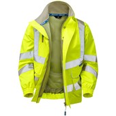 Pulsar P533-R Yellow GRS Recycled Mesh Lined Waterproof Hi Vis Bomber Jacket