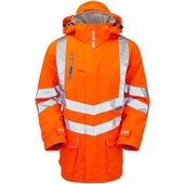 Pulsar PR502-R Rail Orange GRS Recycled Padded Waterproof Hi Vis Storm Jacket