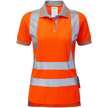 Pulsar PR701-R Rail Orange GRS Recycled Women's Hi Vis Polo Shirt