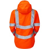Pulsar PR705-R Rail Orange GRS Recycled Women's Mesh Lined Waterproof Hi Vis Storm Jacket