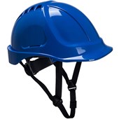 Portwest PS54 Endurance Safety Helmet with Chin Strap - Electrical Insulated Non Vented Wheel Ratchet Short Peak