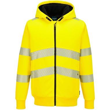 Portwest PW321 PW3 Yellow Hi Vis Zipped Winter Hoodie