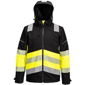 Portwest PW368 PW3 Yellow/Black Extreme Class 1 Waterproof Breathable Hi Vis Rain Jacket