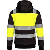 Portwest PW377 PW3 Yellow/Black Class 1 Hi Vis Zipped Winter Hoodie