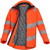 Pulsar React RCT801 Rail Orange Recycled Waterproof Hi Vis Shell Jacket