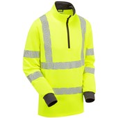 Pulsar React RCT804 Yellow Recycled Quarter Zip Hi Vis Sweatshirt