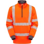 Pulsar React RCT805 Rail Orange Recycled Quarter Zip Hi Vis Sweatshirt