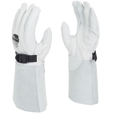 Polyco SuperGlove RE-PRO Leather Volt Protector Gauntlet with Buckle - Worn Over Electricians Gloves