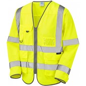 Leo Workwear Burrington Yellow EcoViz Coolviz Superior Long Sleeve Hi Vis Vest