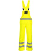 Portwest S388 Yellow Hi Vis Waterproof Breathable Bib & Brace Overall - Unlined 
