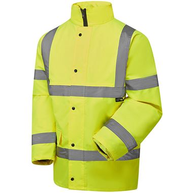Supertouch Yellow Hi Vis Fleece Lined Waterproof Padded Parka Jacket
