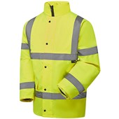 Supertouch Yellow Hi Vis Fleece Lined Waterproof Padded Parka Jacket