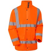 Supertouch Orange Hi Vis Fleece Lined Waterproof Padded Parka Jacket