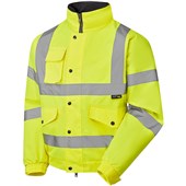Supertouch Yellow Hi Vis Fleece Lined Waterproof Padded Bomber Jacket