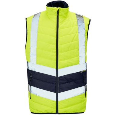 Supertouch Yellow Hi Vis Two Tone Puffer Bodywarmer