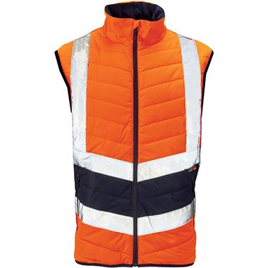 Supertouch Orange Hi Vis Two Tone Puffer Bodywarmer