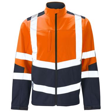 Supertouch Orange/Navy Hi Vis Two Tone Softshell Jacket (3L)