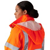 Supertouch Orange Women's Lightweight Hi Vis Waterproof Jacket