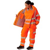 Supertouch Orange Women's Lightweight Hi Vis Waterproof Jacket